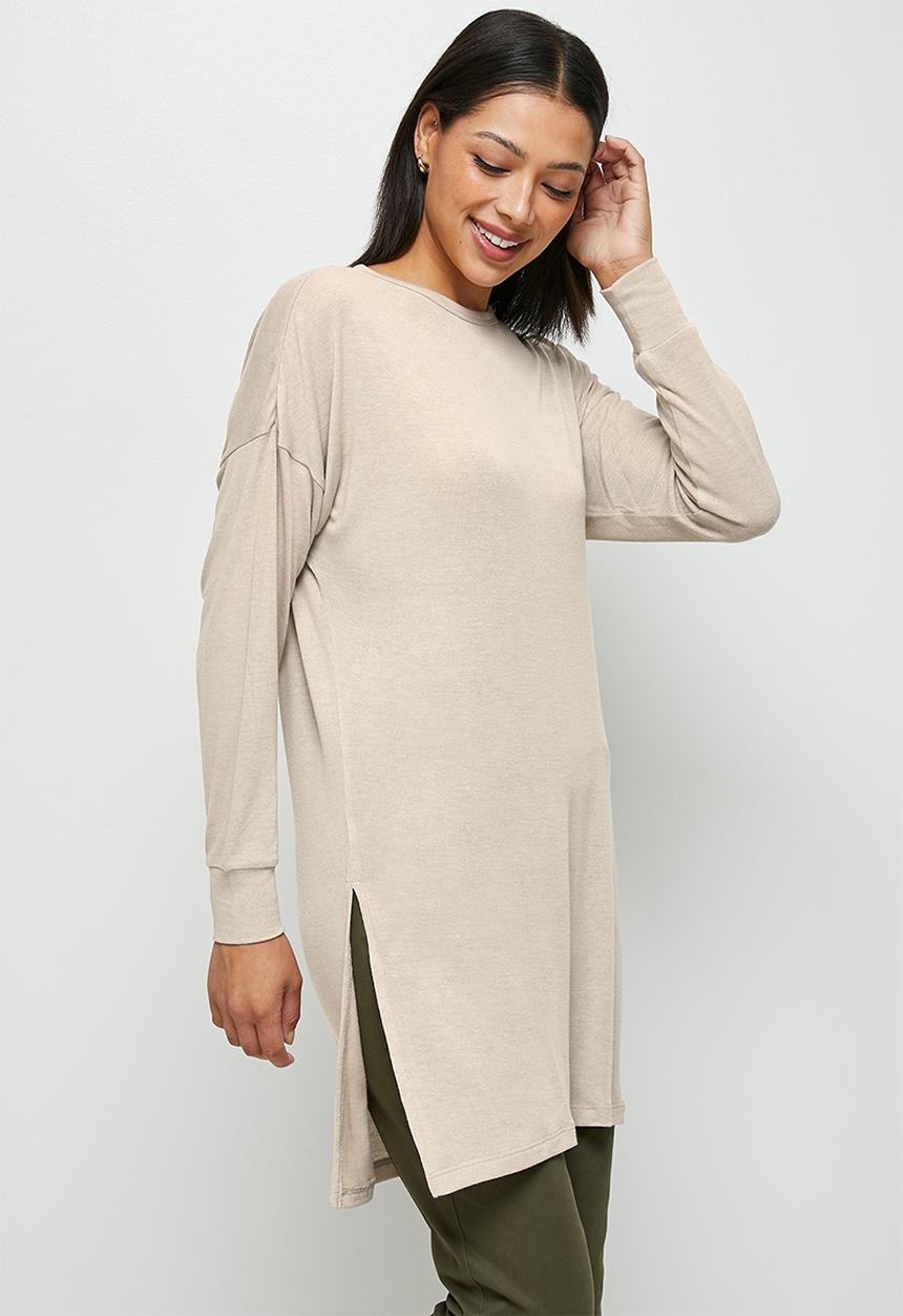 edit - Warm handle long top - oatmeal