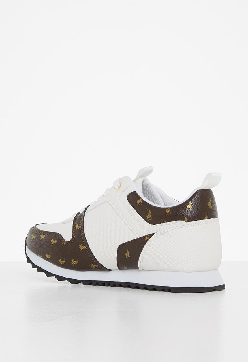 POLO - Monogram knit sneaker - white & brown