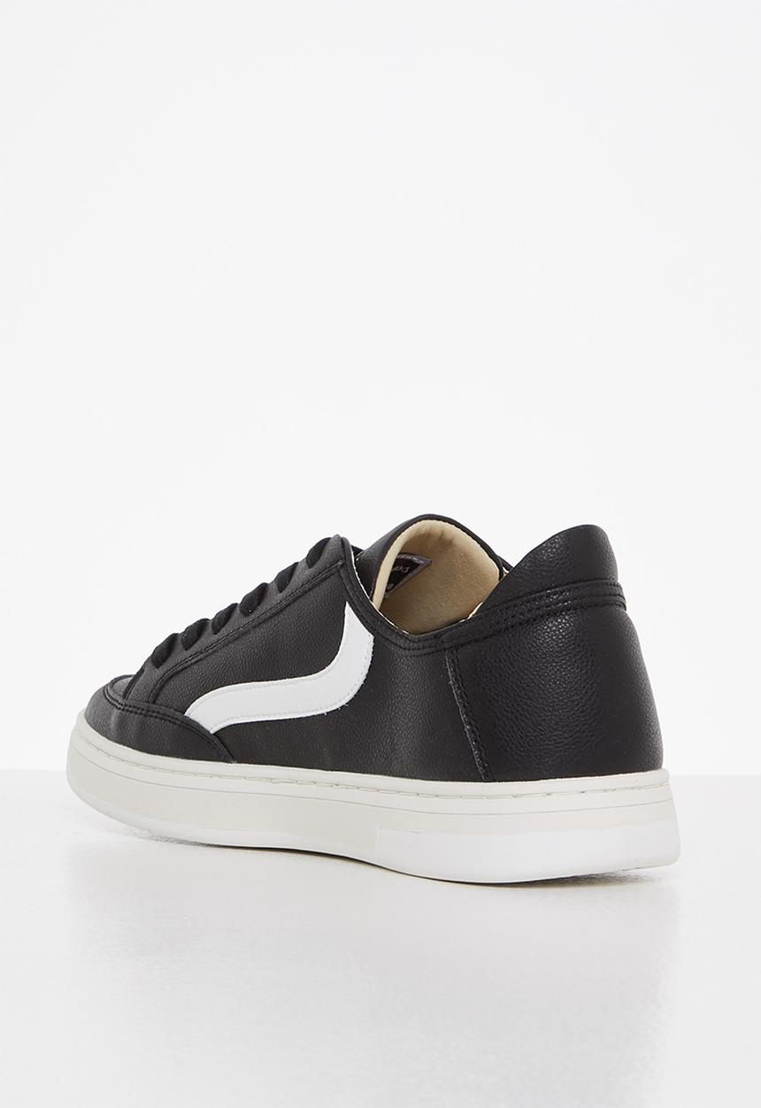 Superdry. - Basket lux low trainer - black & white