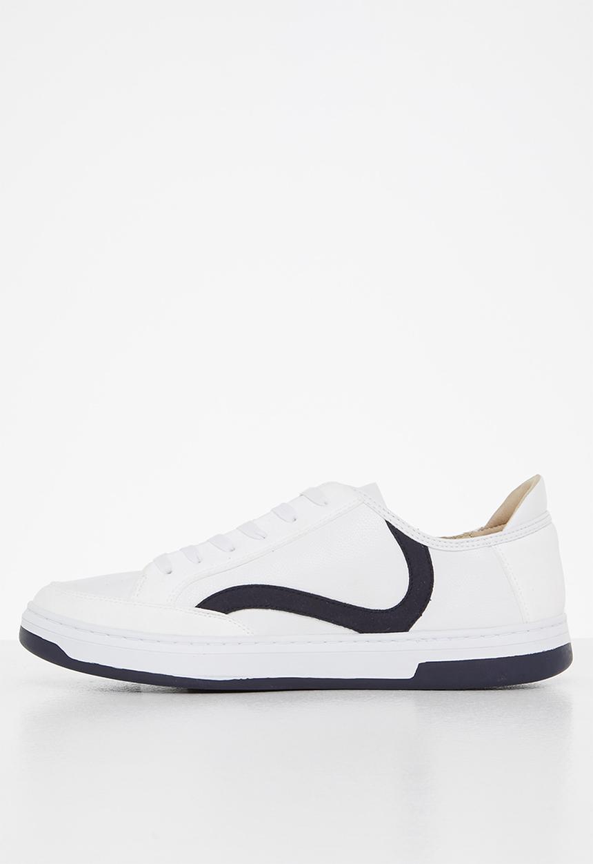 Superdry. - Basket lux low trainer - white & navy