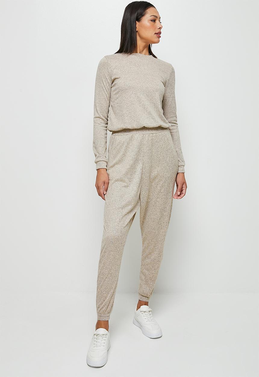 edit - Cosy knit harem jumpsuit - oatmeal