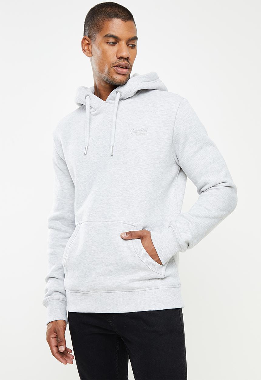 Superdry. - Vintage logo emb hood - glacier grey marl