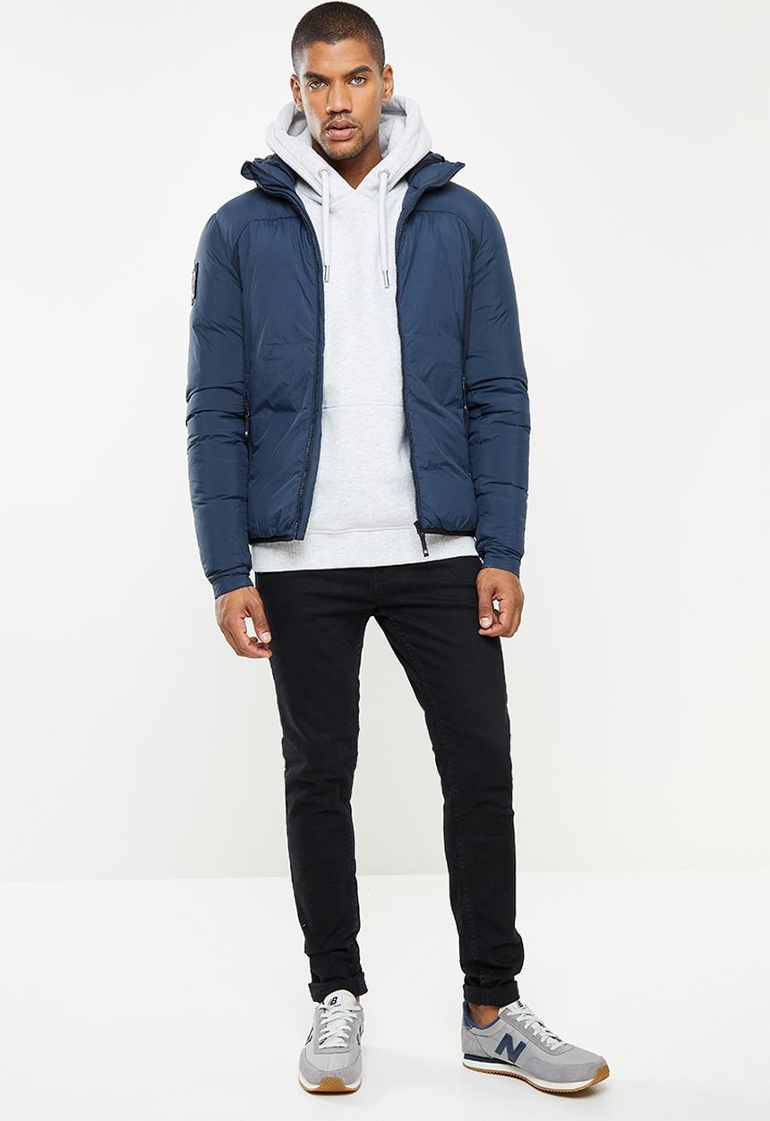 Superdry. - Vintage logo emb hood - glacier grey marl