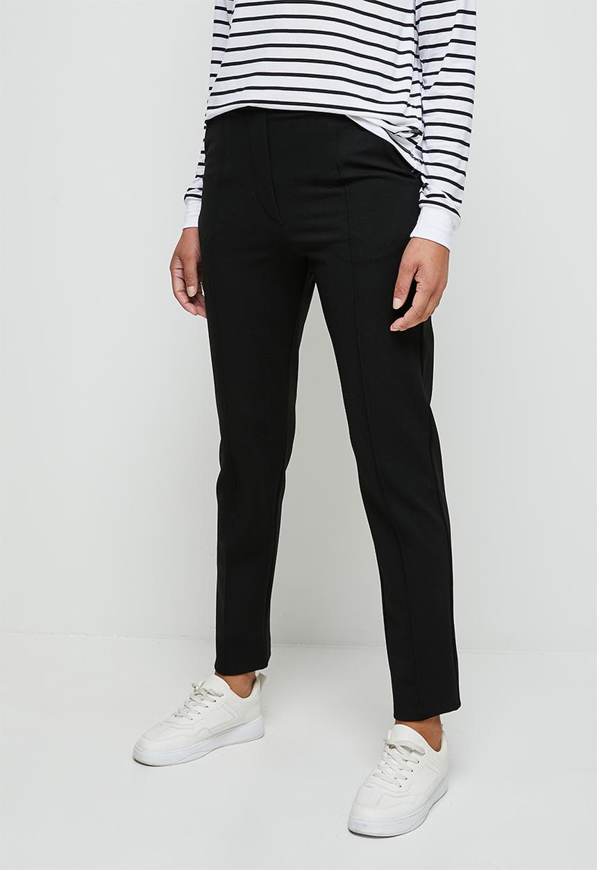 edit - Straight leg ponti trouser - black