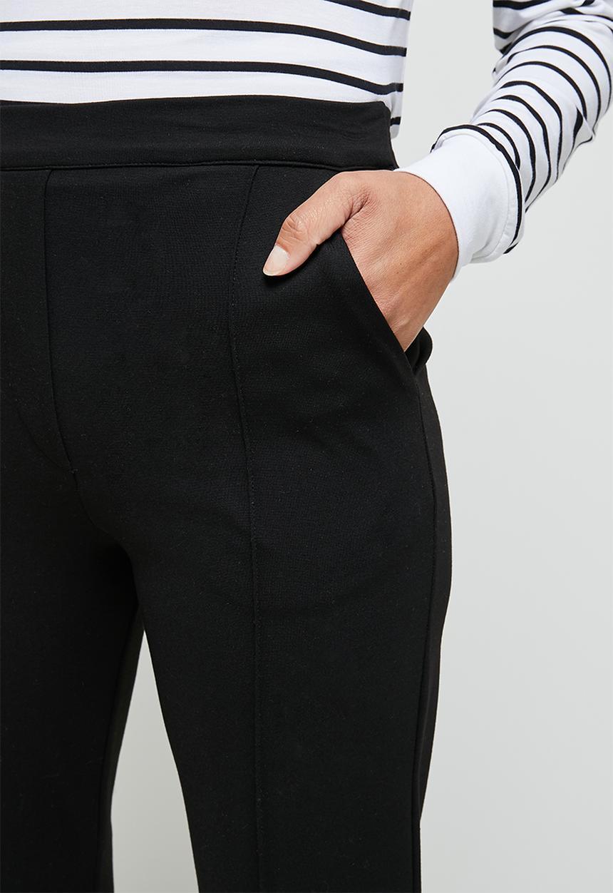 edit - Straight leg ponti trouser - black