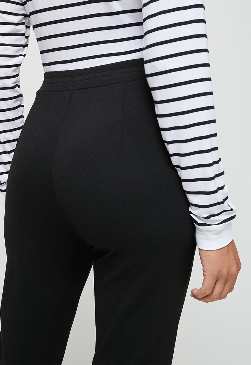 edit - Straight leg ponti trouser - black