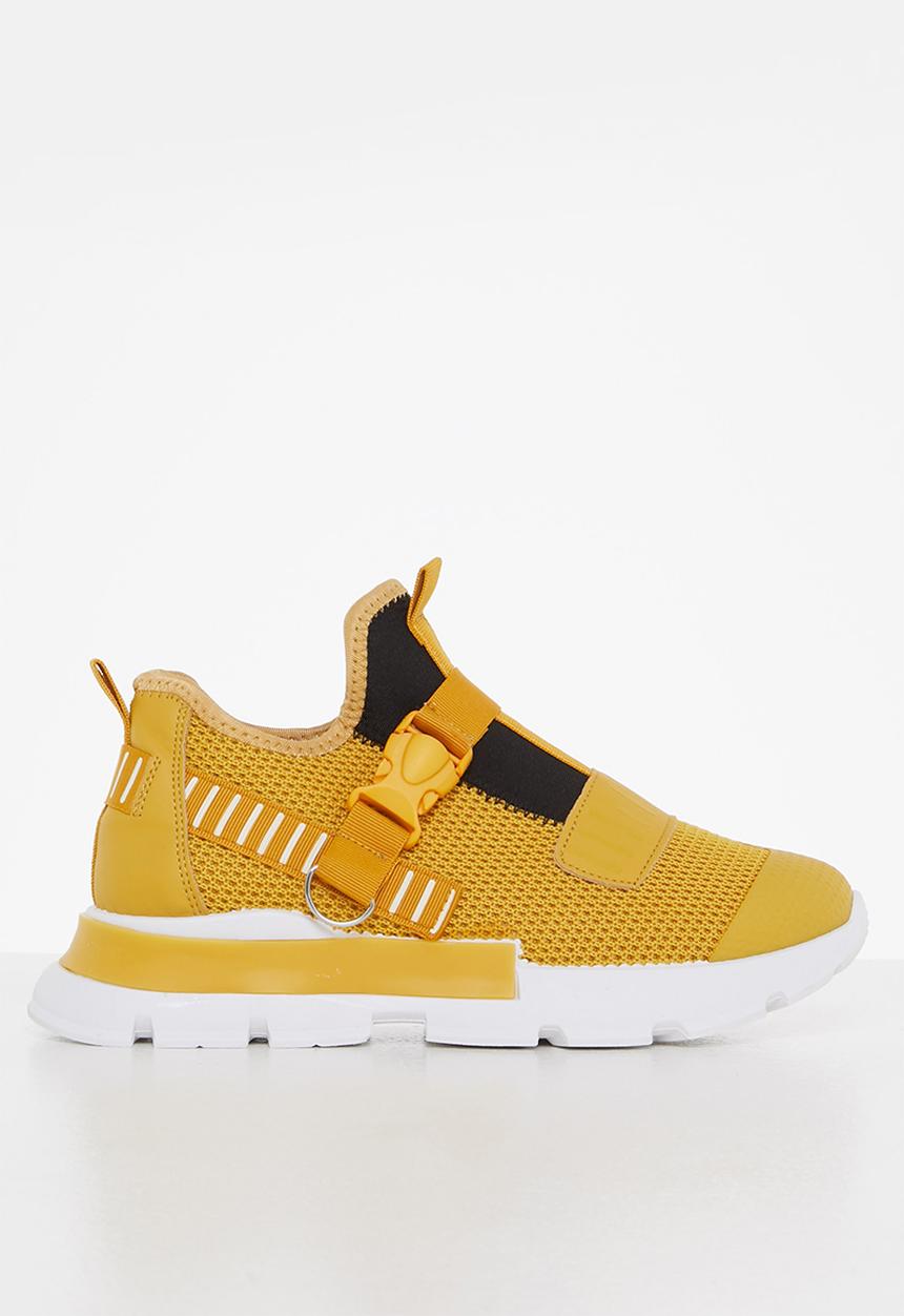 Tom Tom - Chunky knit lace up sneaker - mustard