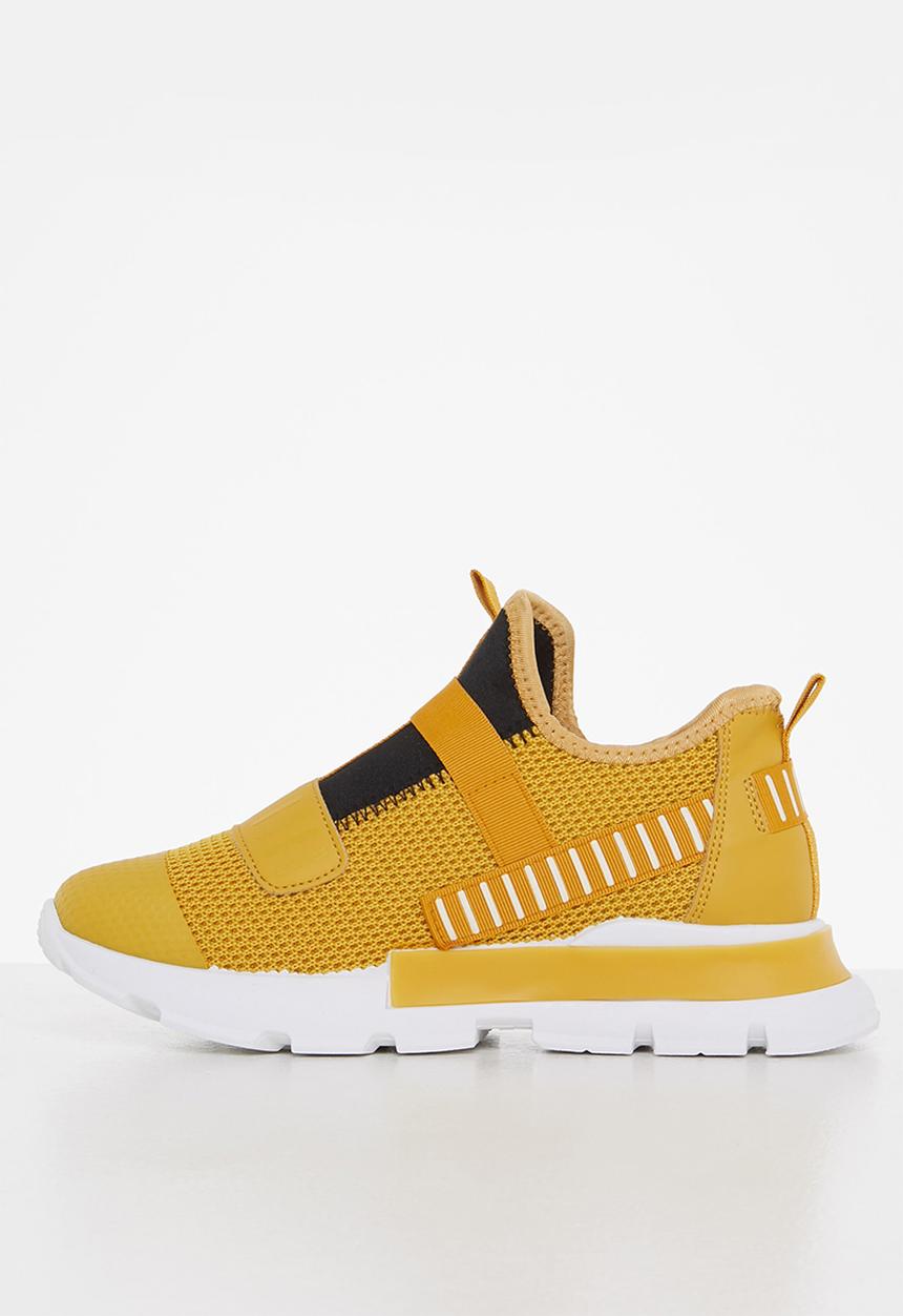 Tom Tom - Chunky knit lace up sneaker - mustard