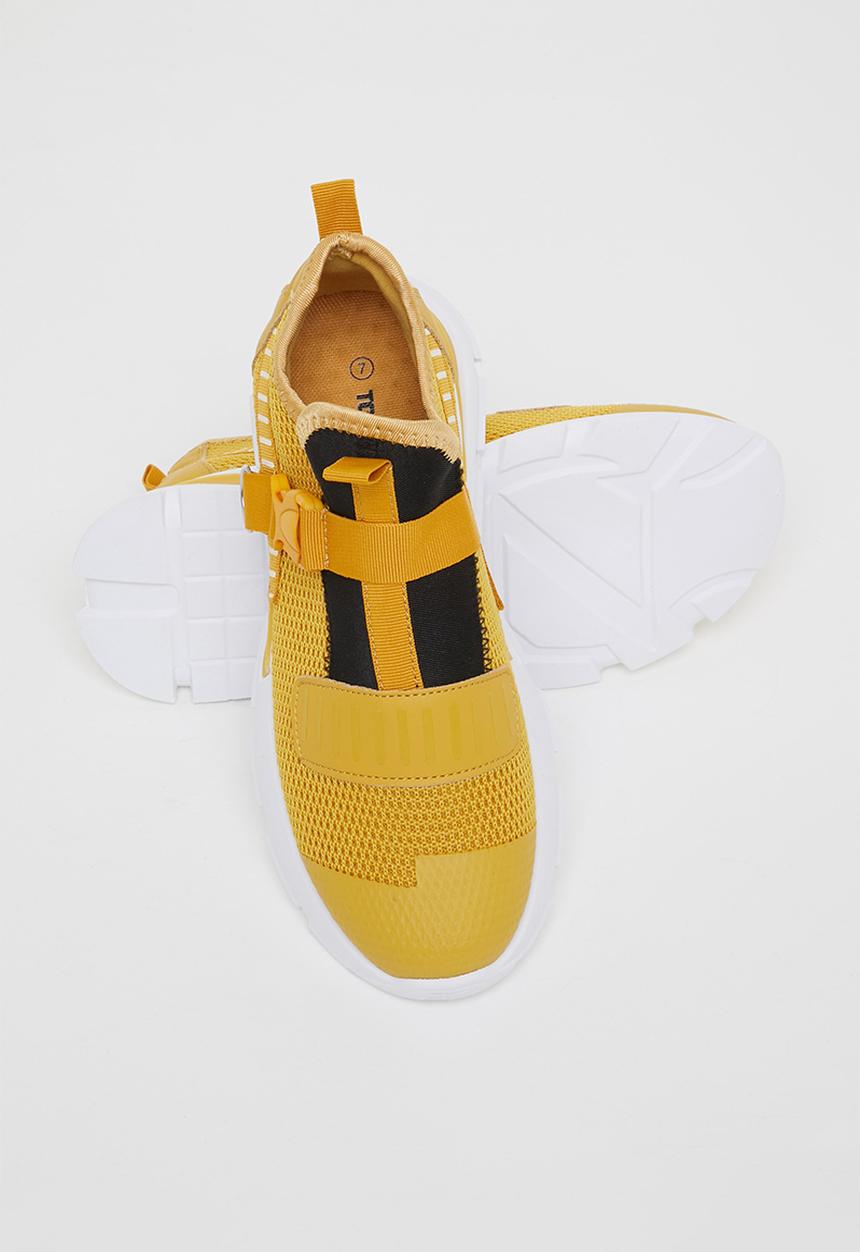 Tom Tom - Chunky knit lace up sneaker - mustard