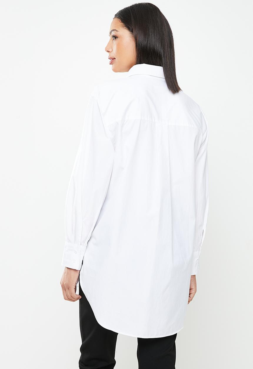 POLO - Women long sleeve boyfriend shirt - white