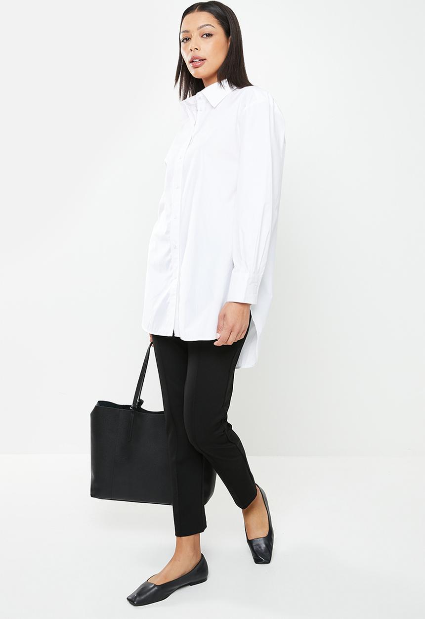 POLO - Women long sleeve boyfriend shirt - white