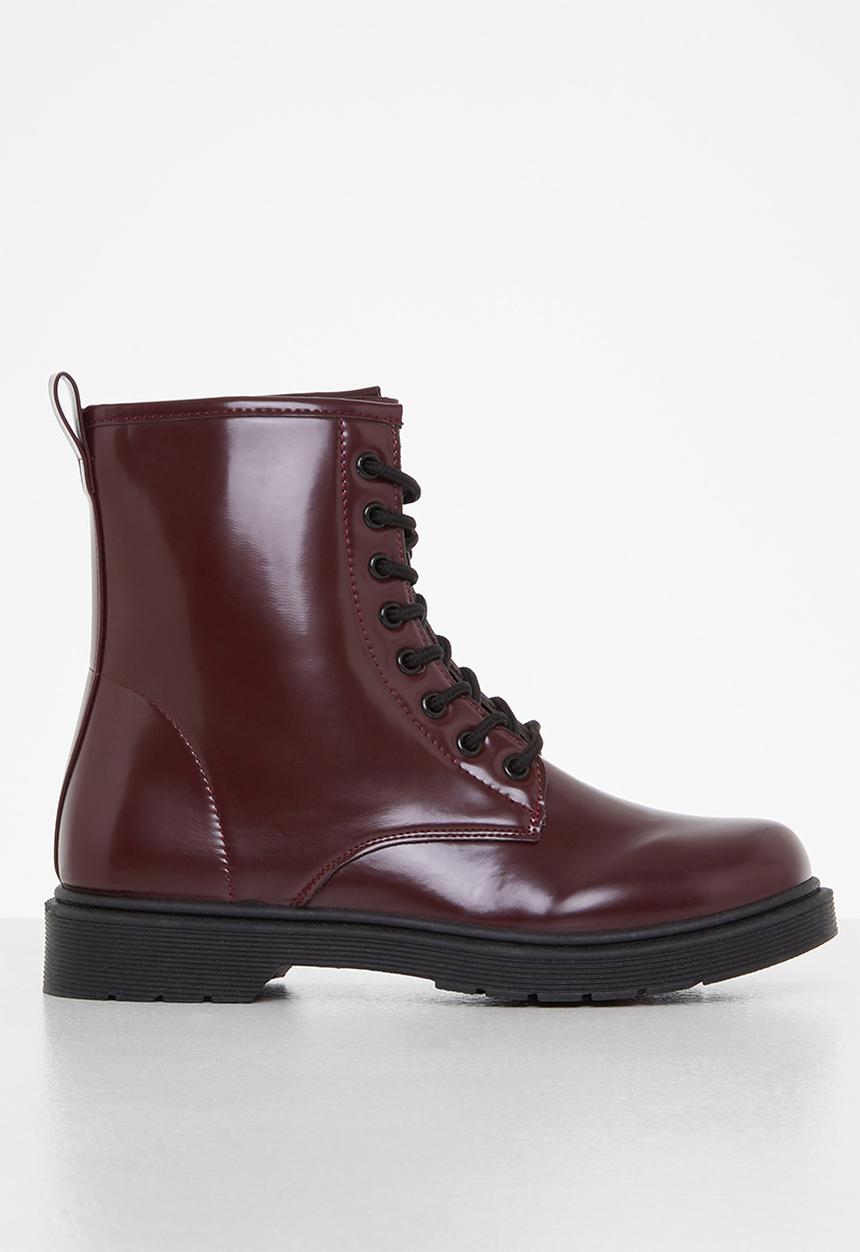 Tom Tom - Chunky lace-up boot - burgundy
