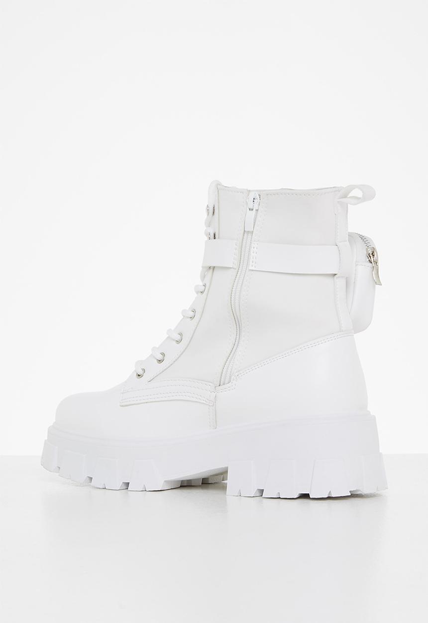 Madison® - Simone chunky lace up boot - white