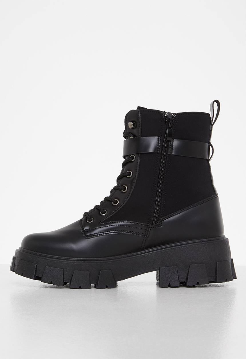Madison® - Simone chunky lace up boot - black