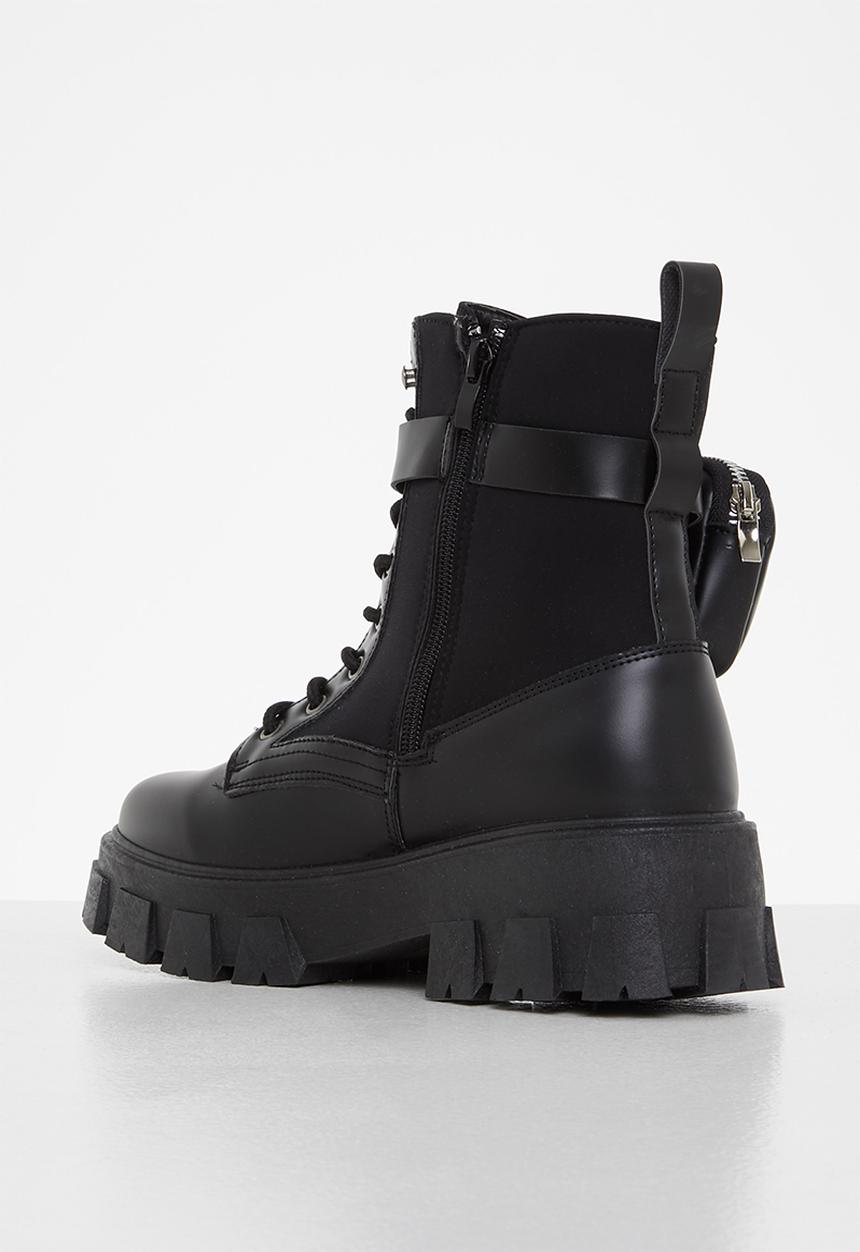 Madison® - Simone chunky lace up boot - black