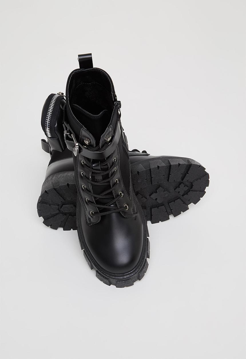 Madison® - Simone chunky lace up boot - black