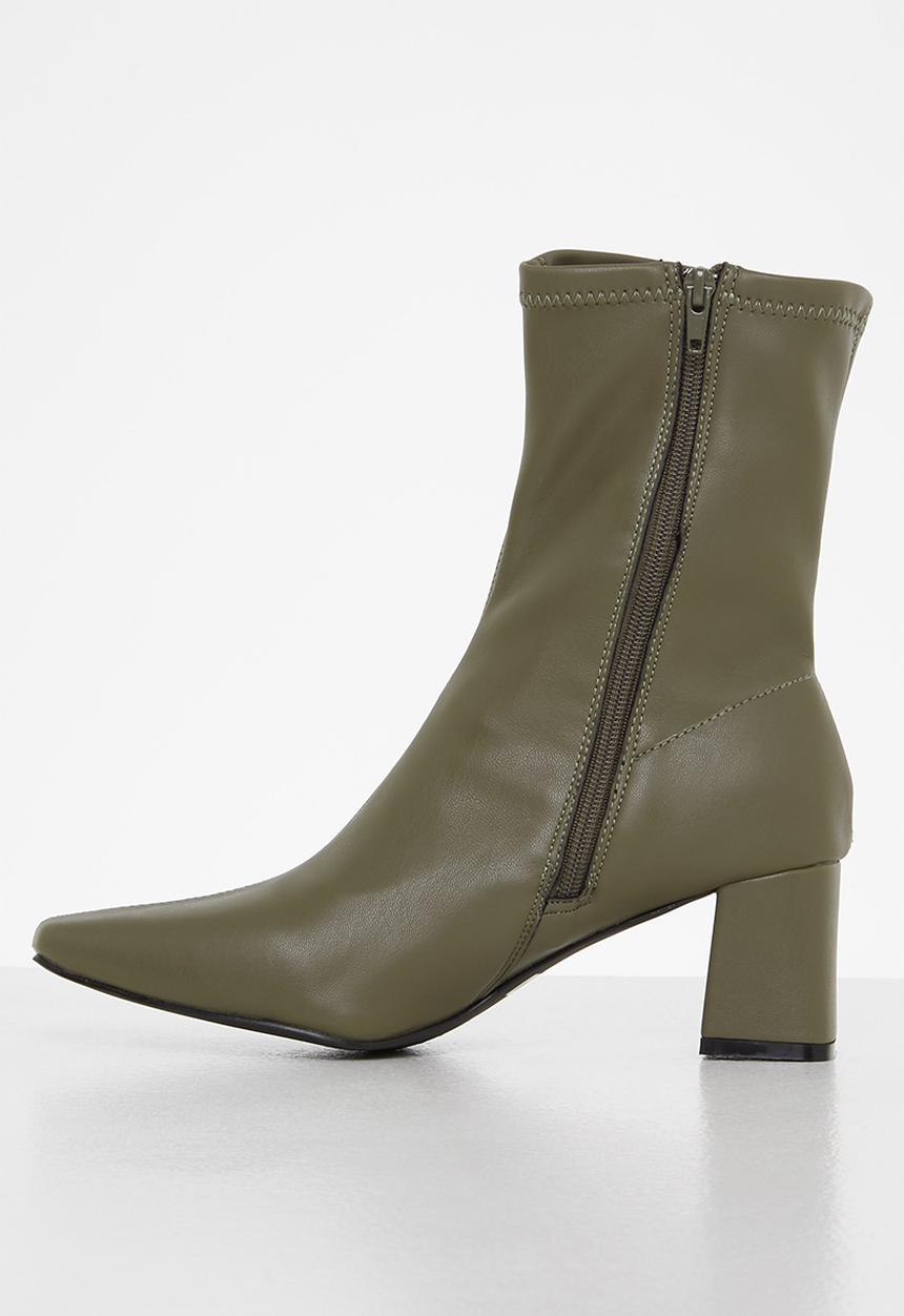 Madison® - Shelly ankle block heel boot - olive