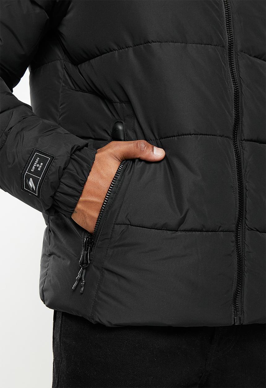 Superdry. - Hooded sports puffer - black
