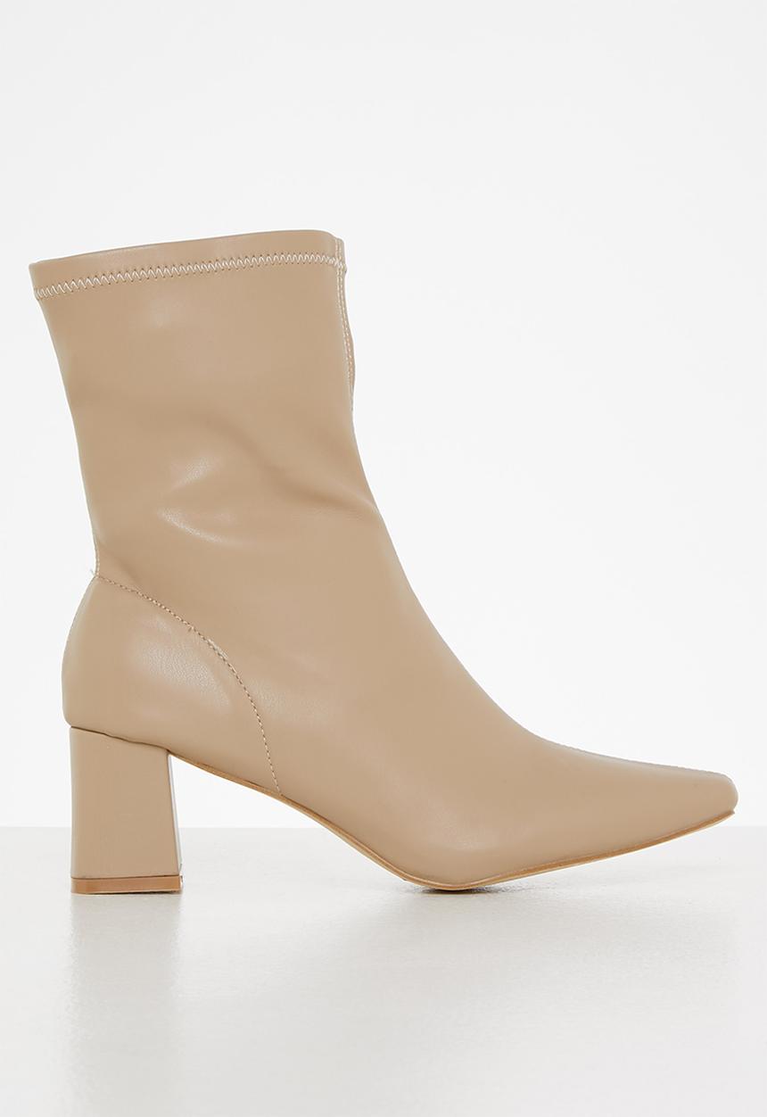 Madison® - Shelly ankle block heel boot - ecru