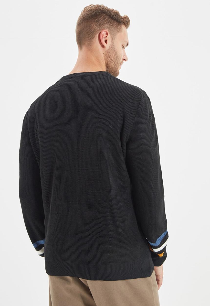 Trendyol - Stripe detail knit - black