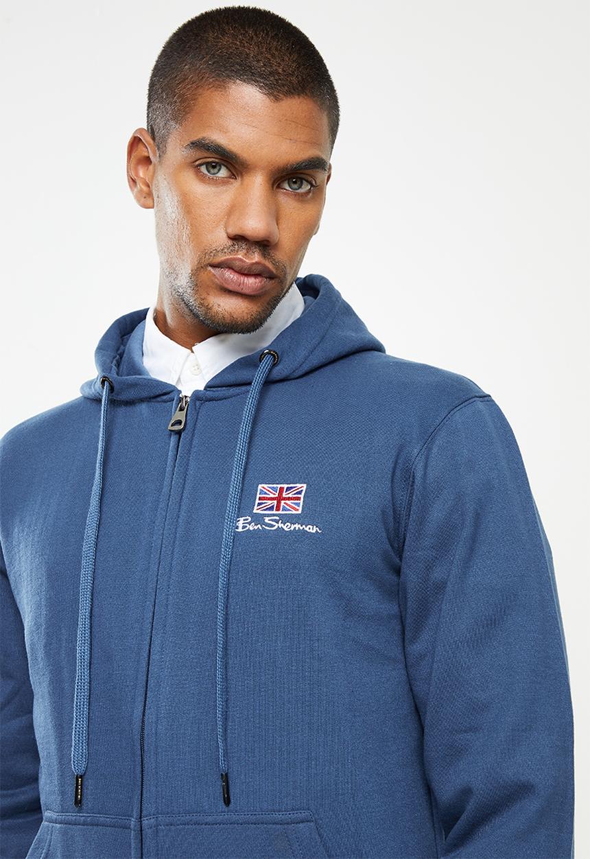 Ben Sherman - British flag zip thru hoody - blue