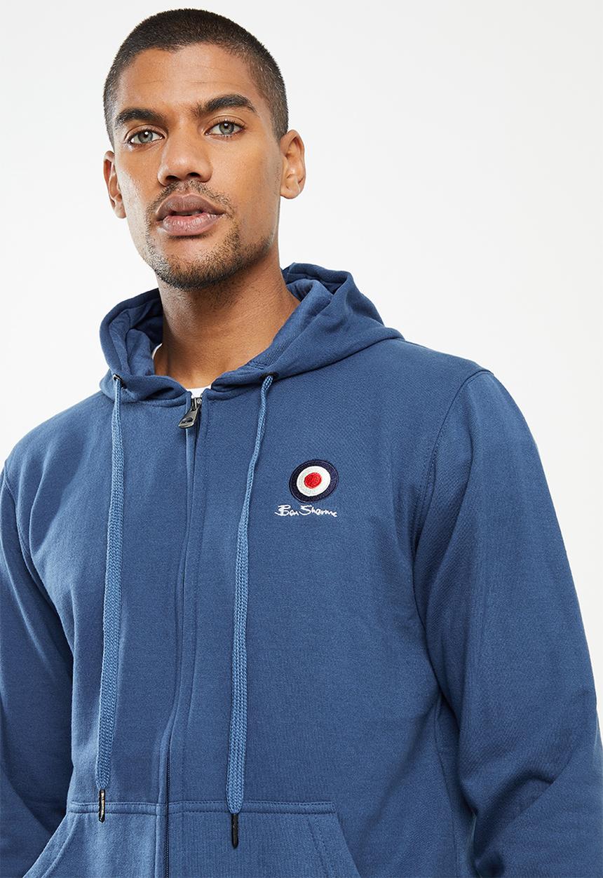 Ben Sherman - Target emb zip thru hoody - blue
