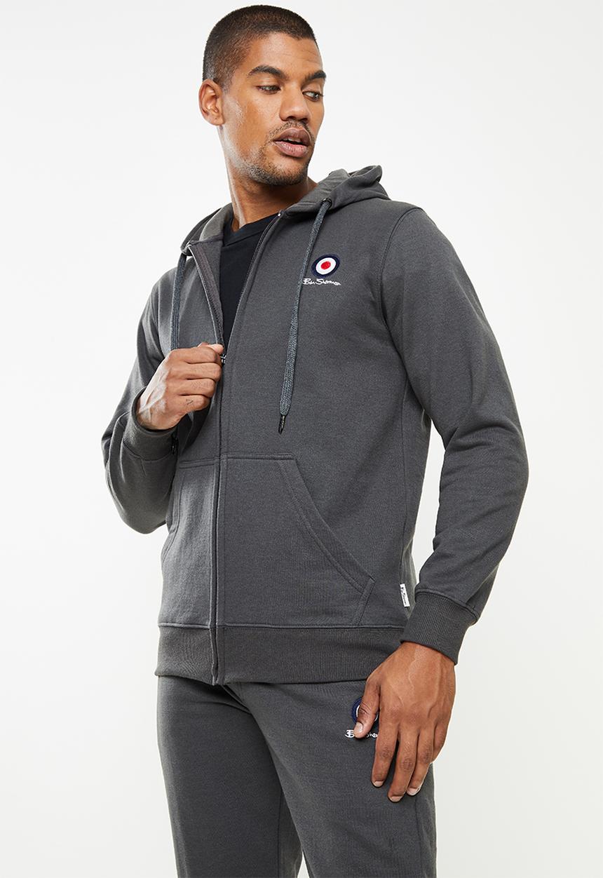 Ben Sherman - Target emb zip thru hoody - charcoal