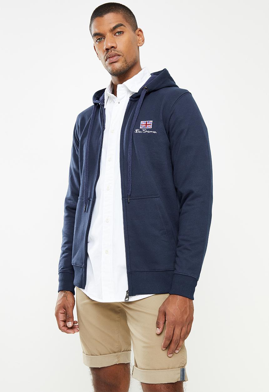 Ben Sherman - British flag zip thru hoody - navy