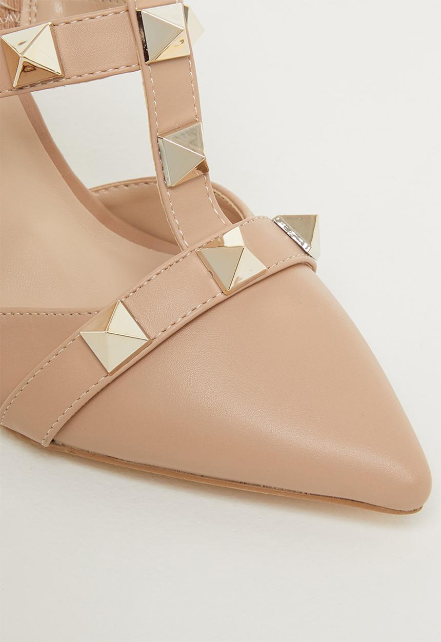 Footwork - Jea studded strap heel - beige