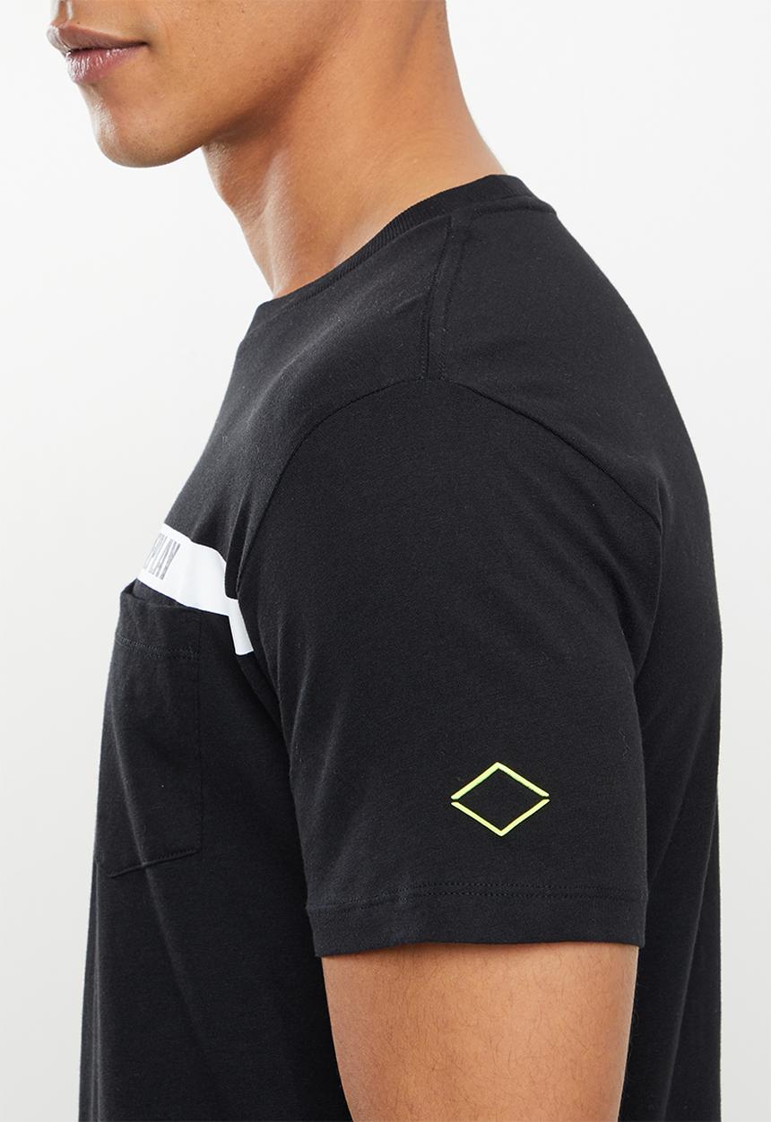 Replay - Above pocket print tee - black