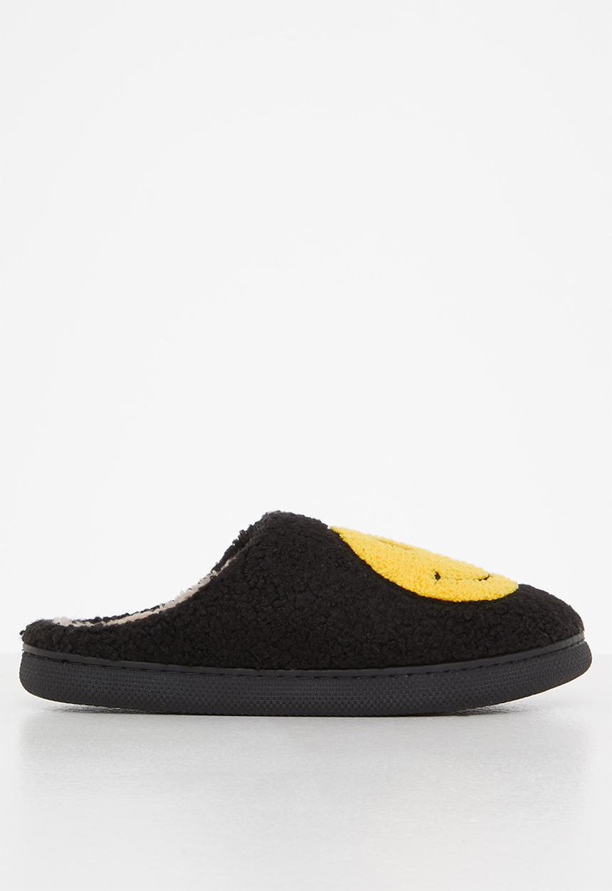 dailyfriday - Smiley slippers - black/yellow