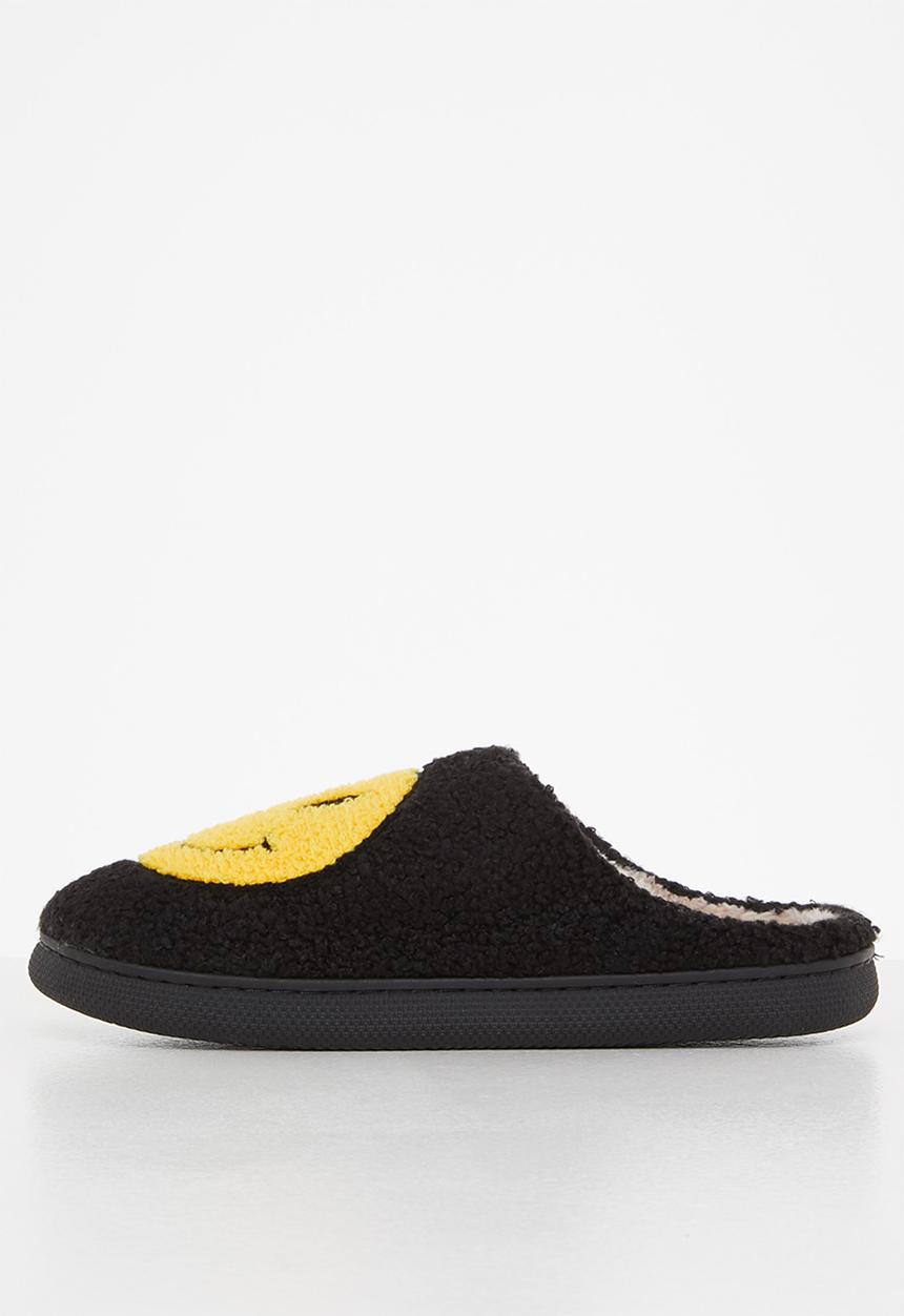 dailyfriday - Smiley slippers - black/yellow