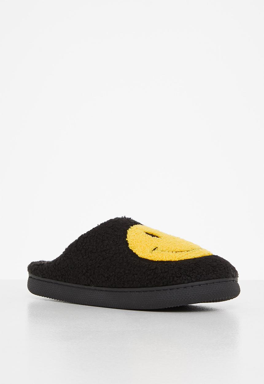 dailyfriday - Smiley slippers - black/yellow