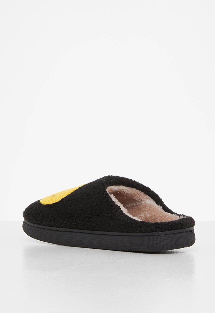 dailyfriday - Smiley slippers - black/yellow