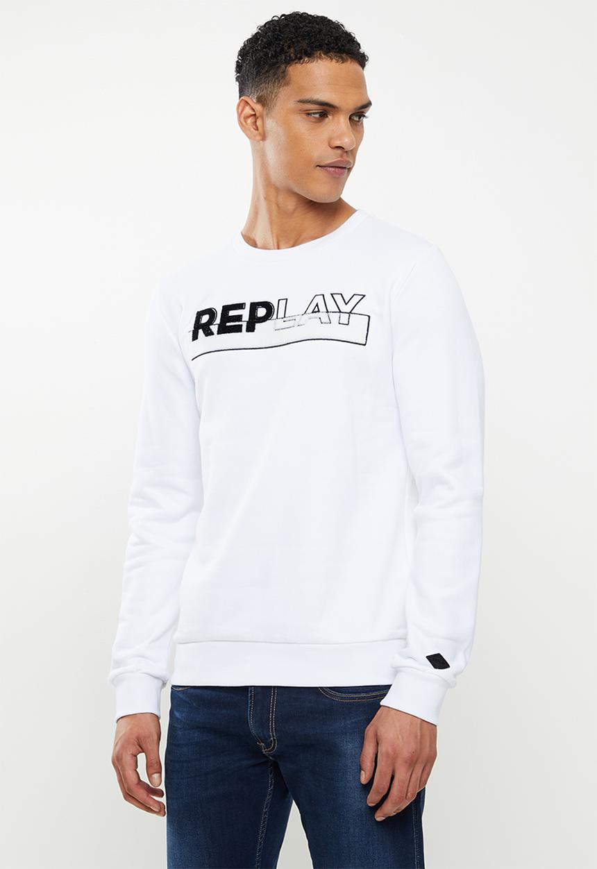 Replay - Replay utility logo crew sweat - white