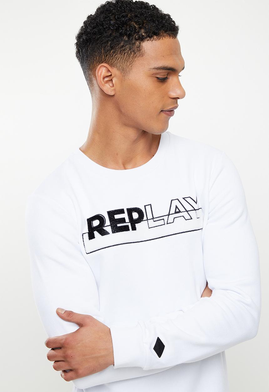 Replay - Replay utility logo crew sweat - white