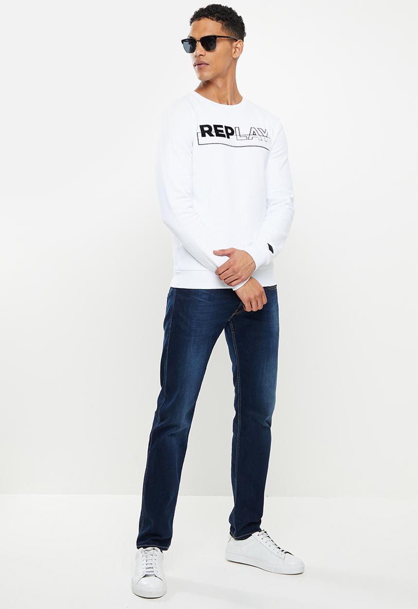 Replay - Replay utility logo crew sweat - white