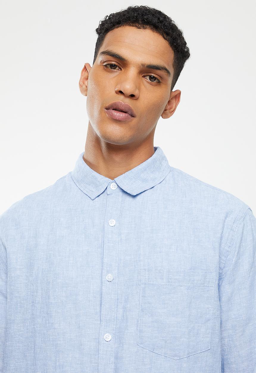 Cotton On - Ashby long sleeve shirt - bright blue