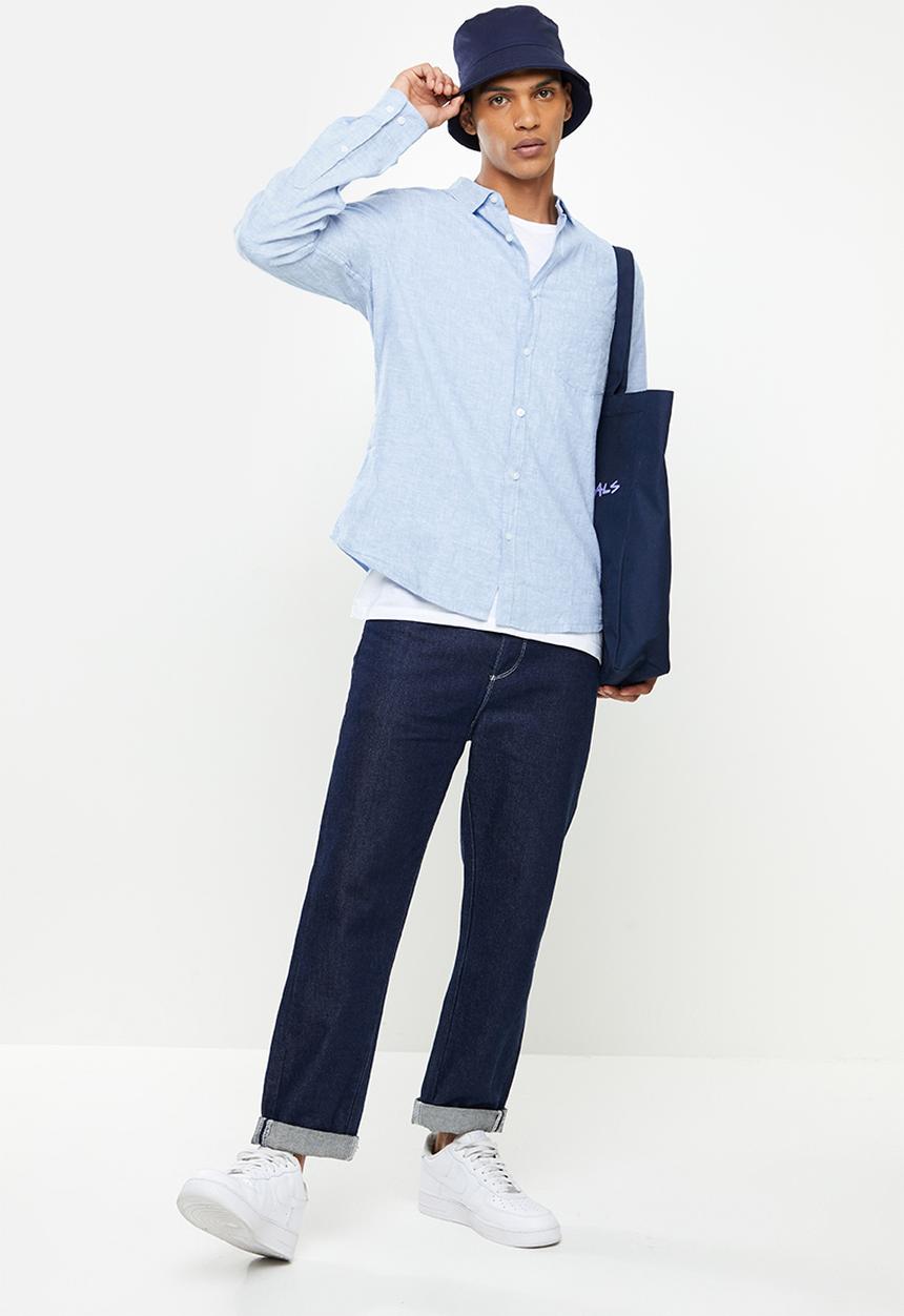 Cotton On - Ashby long sleeve shirt - bright blue