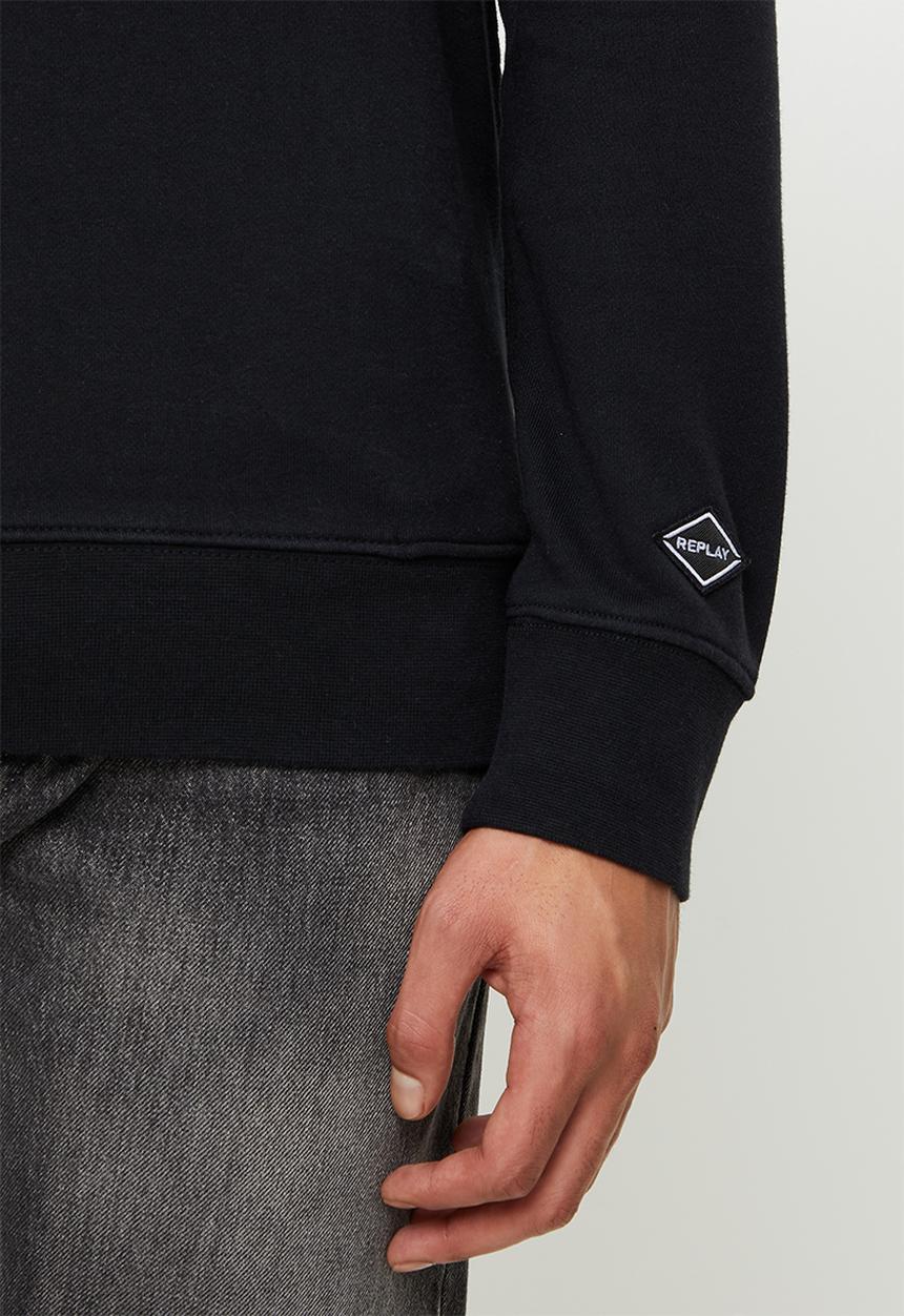 Replay - Replay printed hoody - black