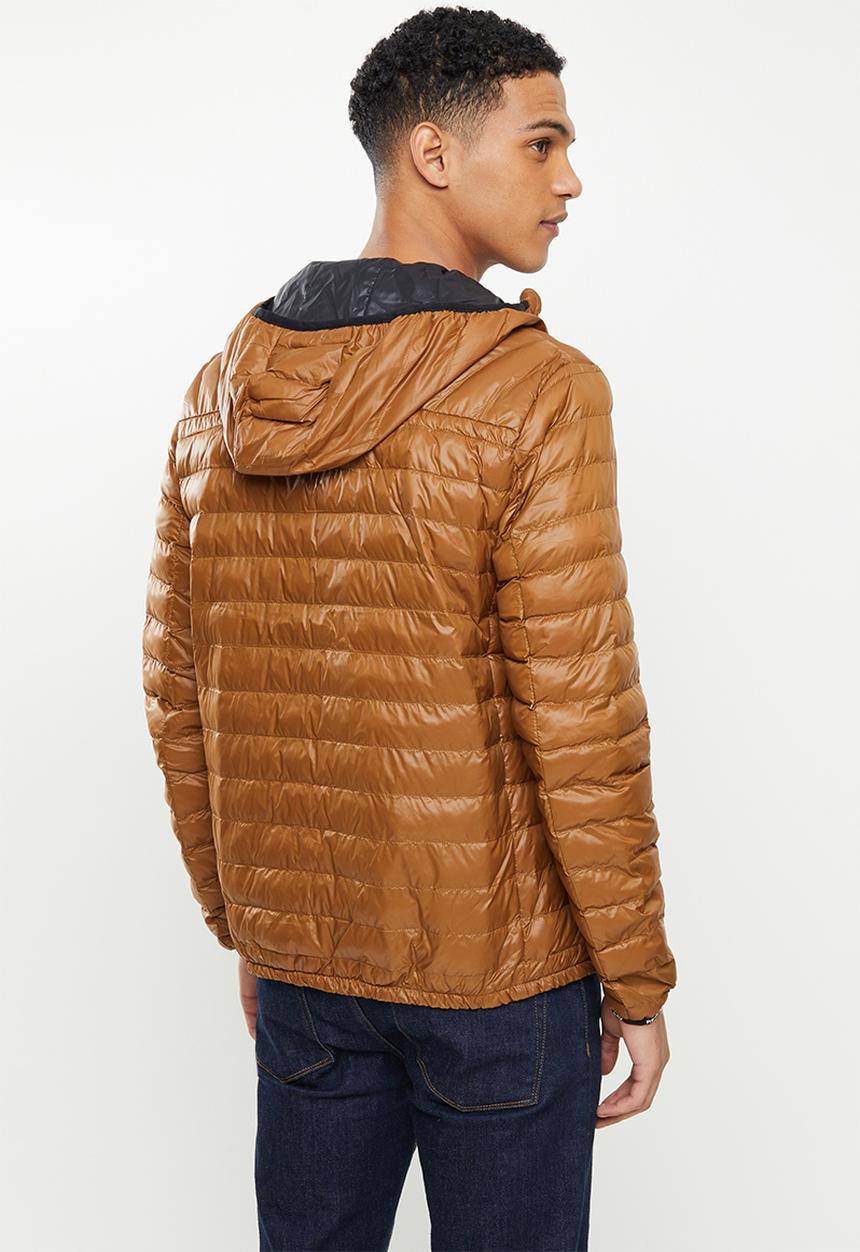 Replay - Hooded puffer jacket - brown