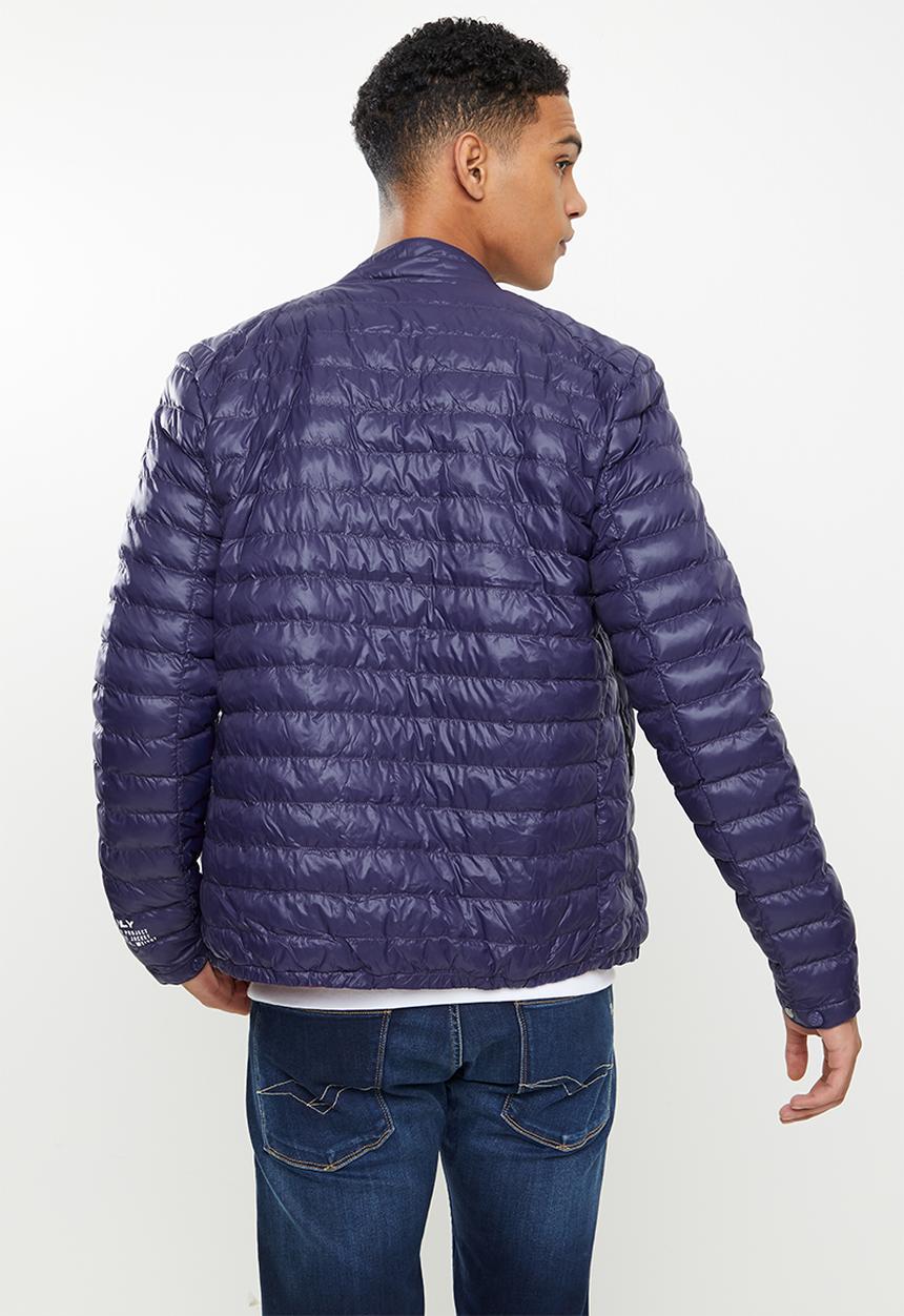 Replay - Puffer biker jacket - blue