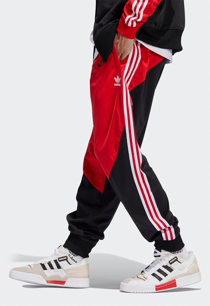 adidas Originals - SST Blocked Track Pants  - vivid red & black
