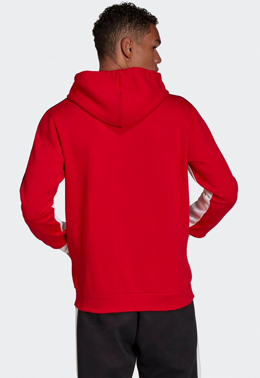 adidas Performance -  Essentials Colourblock Fleece Hoodie - White & Red