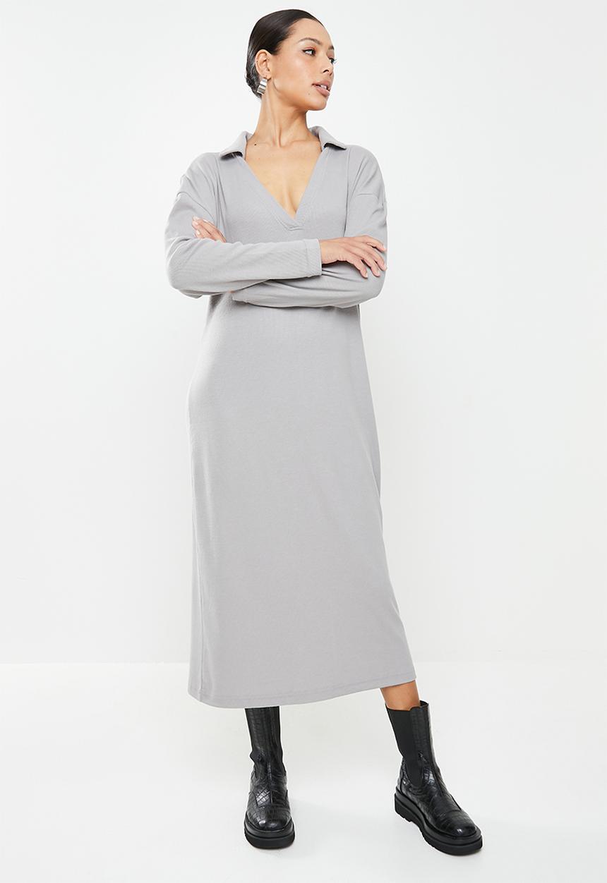 Missguided - Recycled collared midaxi - grey marl