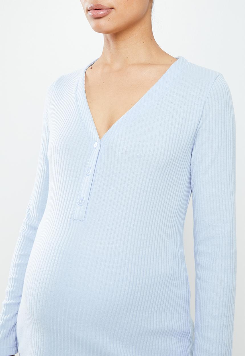 Superbalist - Maternity waffle nursing sleep set - zen blue