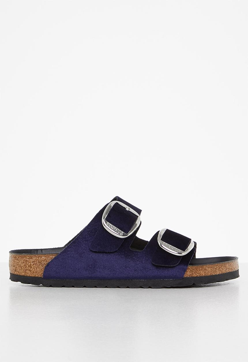 Birkenstock - Arizona big buckle rivet logo velvet regular - midnight