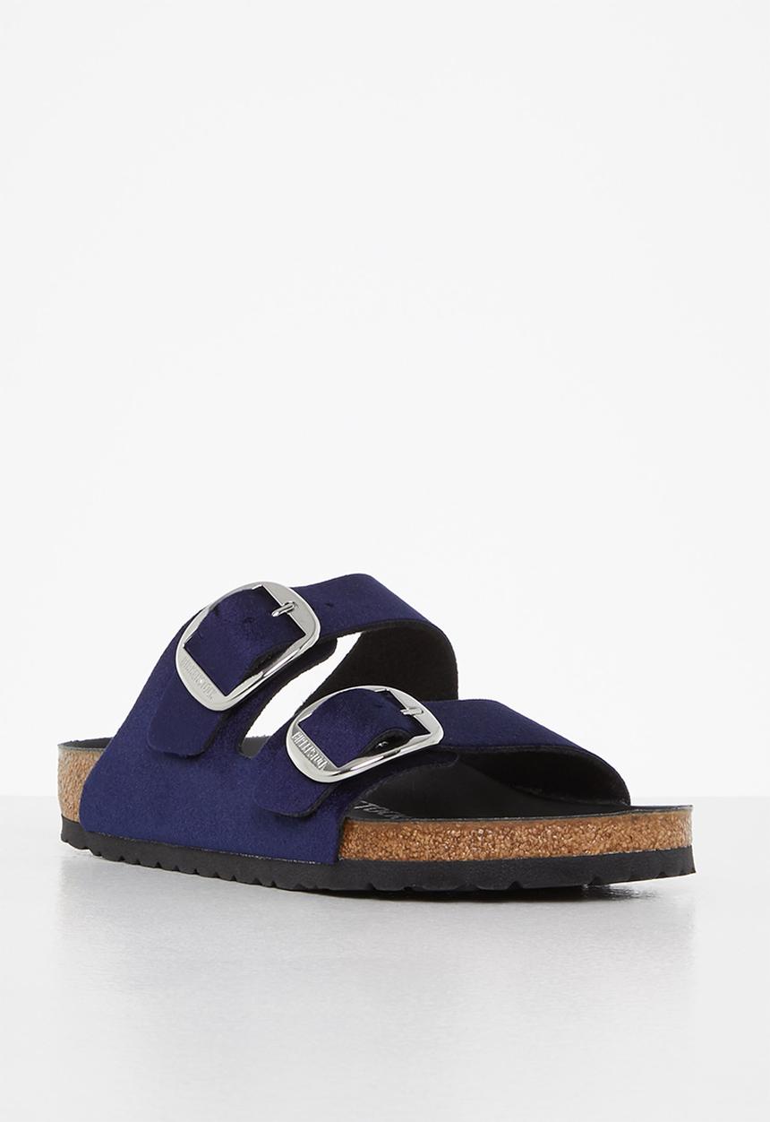 Birkenstock - Arizona big buckle rivet logo velvet regular - midnight