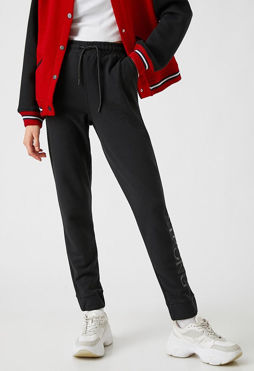 Koton - Tie waist jogger sweatpants - black