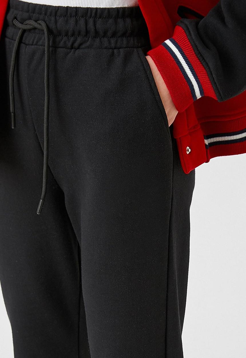 Koton - Tie waist jogger sweatpants - black